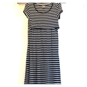 Blue & white striped nursing dress